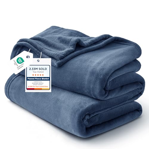 GentleSoft Fleece Blanket Twin Size Blue (Dark Blue / Twin (60" X 80"))