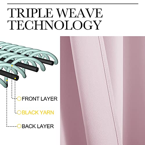 2 Panels Blackout Curtains (Baby Pink / 62"W x 72"L (Pack of 2))