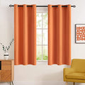 Fall Orange Blackout Curtains 63 Inch Long for Bedroom 52 Inch Wide (Orange / 42"W x 63"L (Pack of 2))