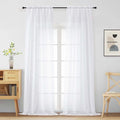 White Sheer Curtains for Window 96 Inches Long 2 Panels Set (42"W x 96"L (Pack of 2) / White)