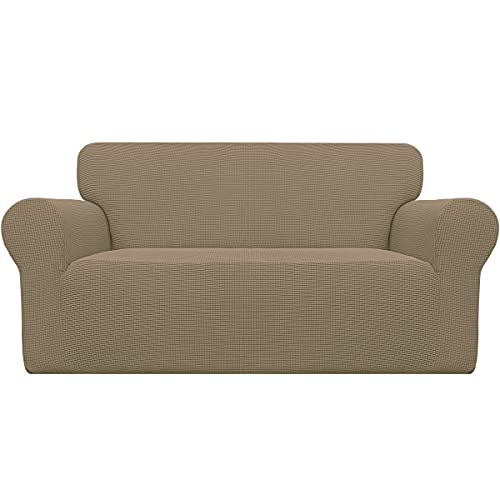 Stretch Loveseat Couch Covers Washable Tan (Medium Loveseat / Tan)