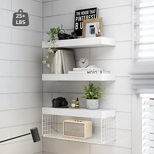 Bathroom Shelves Over Toilet Wall Mounted (3pcs / C. White)