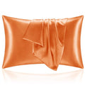 Zipper Satin Pillowcases (Burnt Orange / King (20" x 36")-Zipper)