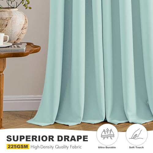 Blackout Curtains for Bedroom 2 Panels 40 x 54 Inch Long Aqua (Aqua / 40"W x 54"L (Pack of 2))