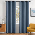 Stone Blue Blackout Bedroom Curtains 90 Inch Long Light Blocking (Stone Blue / 42"W x 90"L (Pack of 2))