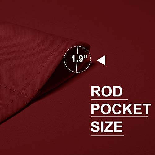 Blackout Curtains for Bedroom Living Room Nursery 63 inches Long (Burgundy Red / 34"W x 63"L (Pack of 2))