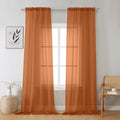 Orange Sheer Curtains 96 Inches Long 2 Panels Set (42"W x 96"L (Pack of 2) / Orange)