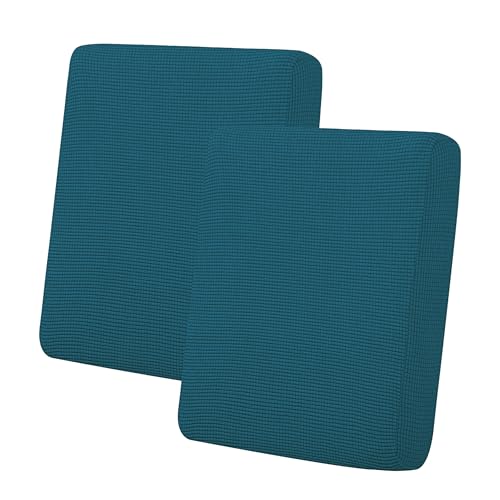 Stretch 2 Pieces Loveseat Couch Cushion Cover for 2 Seat (2-piece / Peacock Blue)