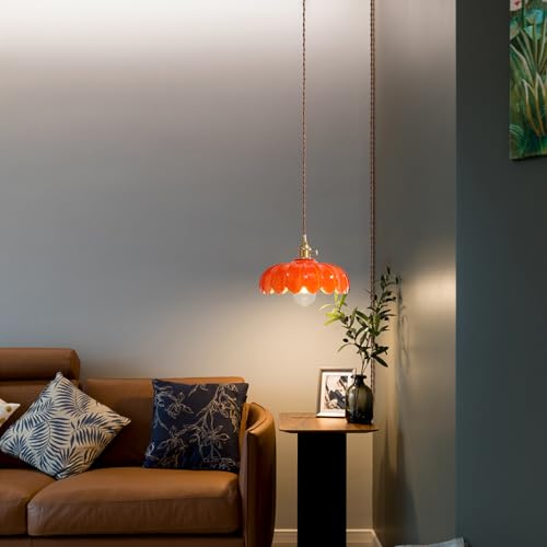 Plug in Pendant Light (Orange Plug)