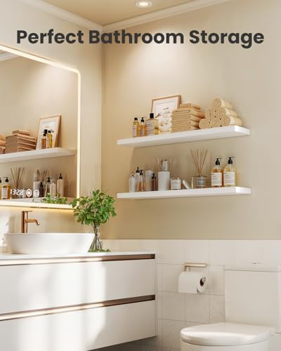 Amada 23.6" Floating Shelves for Wall Decor & Storage (White / 23.6 Inches)