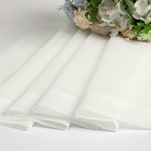 Modern Sheer Window Curtains (40"W x 96"L (Pack of 2) / Ivory)