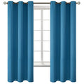 Steel Blue Blackout Curtains for Bedroom 63 Inch Long (Steel Blue / 42"W x 63"L (Pack of 2))