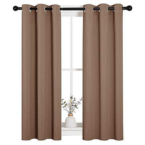 Blackout Window Curtains and Drapes for Kitchen (Cappuccino / 29"W x 45"L (Pack of 2))