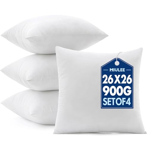 26x26 Euro Pillow Inserts 4 Pack (26x26 Inch)