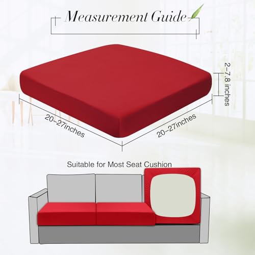 4 Pcs Stretch Cushion Covers (Burgundy / Seat Cover)