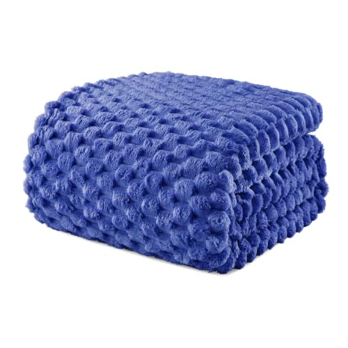 3D Fleece Queen Size Blanket for Bed (Cobalt Blue / Queen ( 90x90 IN ))