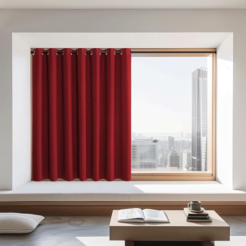 Blackout Curtain 72 inches Long (Burgundy Red / 100"W x 72"L (Pack of 1))