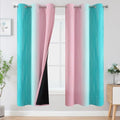 Pink and Teal Ombre Blackout Curtains for Bedroom 72 Inch (Pink and Teal / 42"W x 72"L (Pack of 2))
