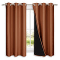 100% Blackout Short Curtains with Black Liners (Burnt Orange / 37"W x 50"L (Pack of 2))