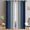 Ombre Curtains Navy Blue and Greyish White for Living Room (52"W x 90"L (Pack of 2) / Navy Blue)