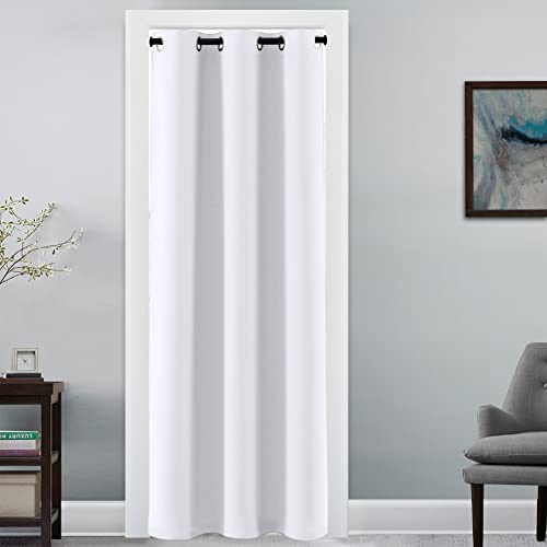 Doorway Curtain Blackout Closet Door Curtain Room Divider Window Treatment Curtain for Bedroom Thermal Insulated Privacy Drape Soundproof Grommet (42"W x 80"L (Pack of 1) / Pure White)