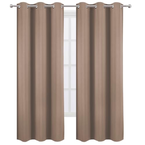 Cappuccino Blackout Curtains 34 x 84 Inch Length (Cappuccino / 34"W x 84"L (Pack of 2))