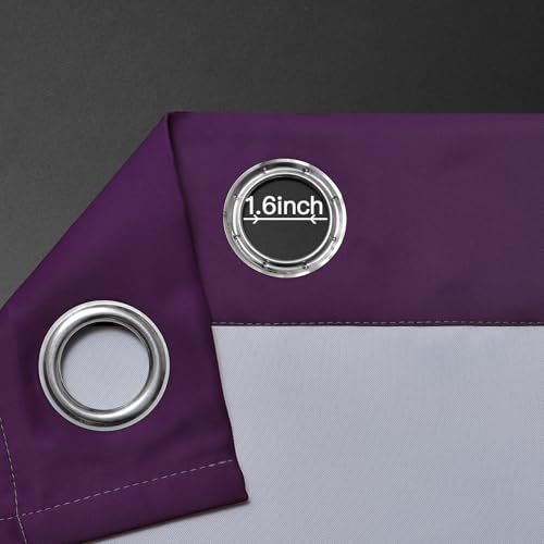 Blackout Ombre Purple and Black Curtains for Bedroom (52"W x 63"L (Pack of 2) / Purple and Black)