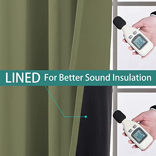 Sage Blackout Curtains 84 Inches Long for Bedroom 42" Wide 2 Panel (42"W x 84"L (Pack of 2) / Sage Green)