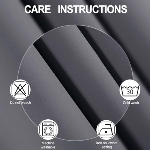 Blackout Curtains 52 x 120 Inch Long Grey Curtains Set of 2 Panels Room Darkening Curtains for Bedroom and Living Room (Grey / 52"W x 120"L (Pack of 2))