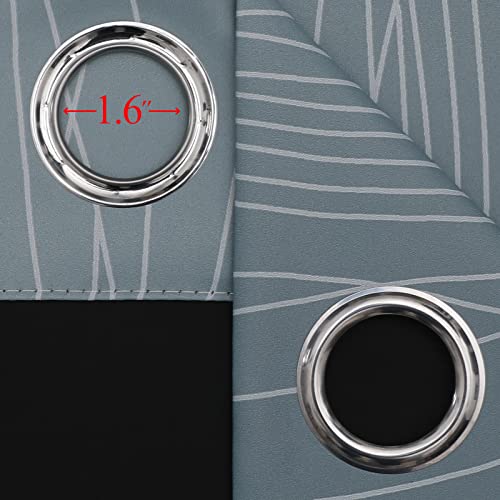 Stone Blue and Greyish White Blackout Curtains for Living Room 72 Inch Long (Stone Blue and Greyish White / 52"W x 72"L (Pack of 2))
