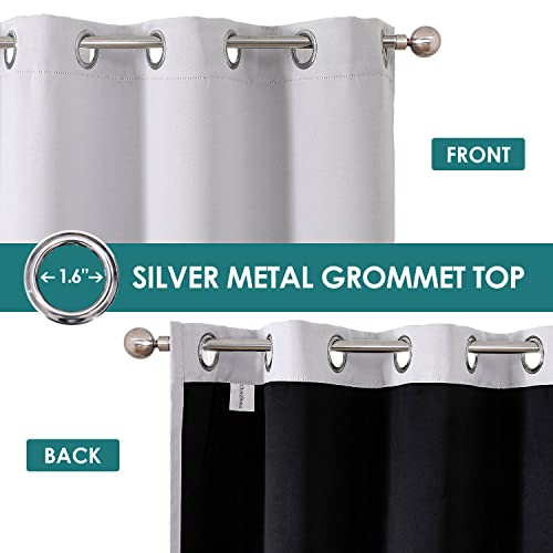 100% Blackout Curtains for Bedroom 84 Inches Long 2 Panels Set (42"W x 84"L (Pack of 2) / Greyish White)