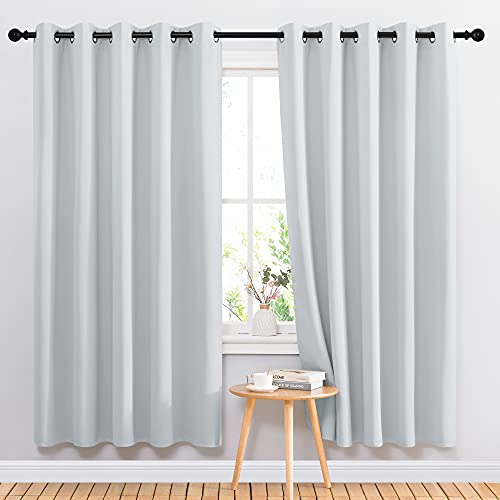 Room Darkening Curtains for Living Room (Greyish White / 66"W x 72"L (Pack of 2))
