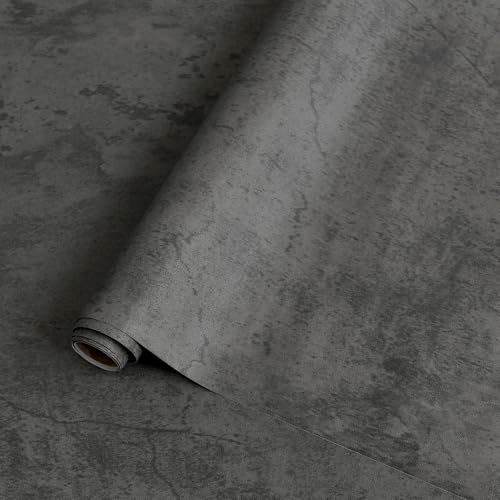 Concrete Wallpaper Peel and Stick Wall Paper for Bedrooms Cement Wrap (blue/grey / 15.8" x 591")