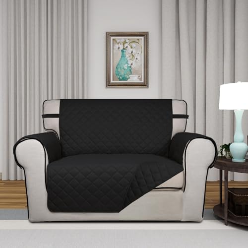 Reversible Quilted Sofa Cover Dog Couch Covers for Sofa (Small-XL / Black/Black)