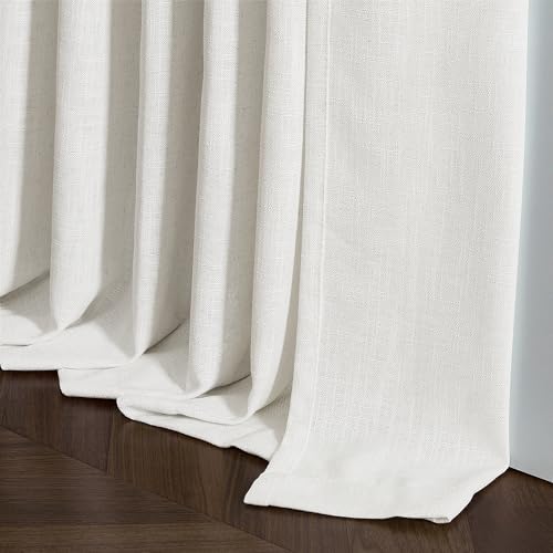 Beige White Pinch Pleated Extra Wide 108 Inch Long Curtains 100 Inch Wide (Beige White / 100"W x 108"L (Pack of 1))