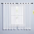 Sheer Curtains for Bedroom Windows 63 inch Length (Ivory / 70"W x 63"L (Pack of 2))
