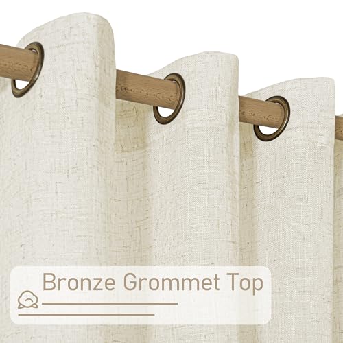 Linen Sheer Curtains 84 Inches Long for Living Room (34"W x 84"L (Pack of 2) / Natural)