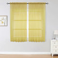 Sheer Curtains 63 inch Length 2 Panels Set (Yellow / 42"W x 63"L (Pack of 2))