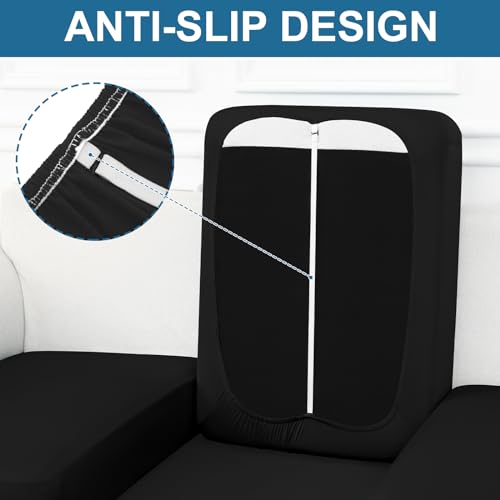 Couch Cushion Covers (Black / Seat 2 Pack)