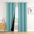 100% Blackout Curtains for Bedroom 84 Inches Long 2 Panels Set (38"W x 84"L (Pack of 2) / Aqua)