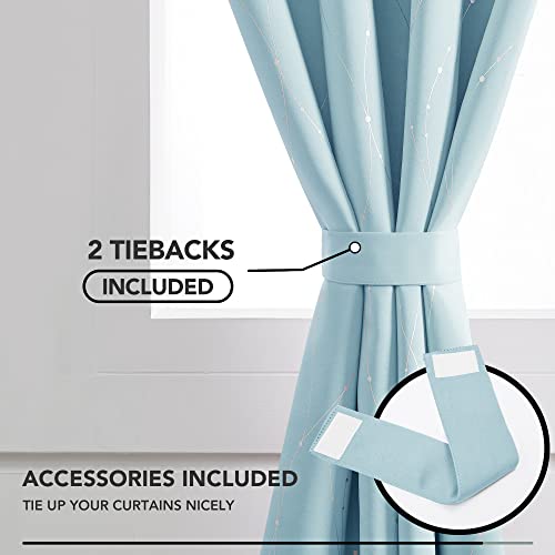 Living Room Curtains 45 Inches Long (Light Blue/Wave Dots / 42"W x 45"L (Pack of 2))
