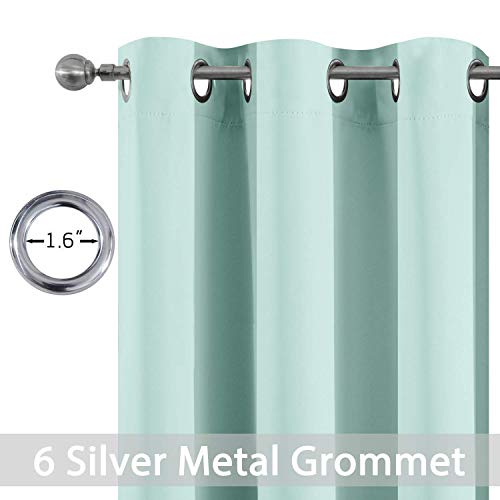 Blackout Curtains 38x45 inch Aqua Thermal Drapes (Aqua / 38"W x 45"L (Pack of 2))