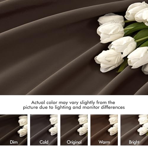 Chocolate Brown Back Tab Blackout Curtains 52"x102" Long 2 Panel Set (Chocolate Brown / 52"W x 102"L (Pack of 2))