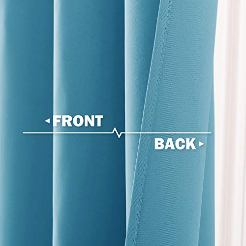 Thermal Insulated Blackout Window Curtains (Teal Blue / 42"W x 36"L (Pack of 2))