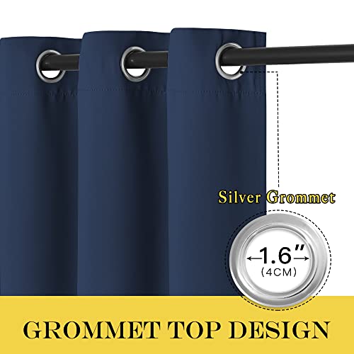 Navy Blue Blackout Curtain for Boys Room (Navy / 100"W x 72"L (Pack of 1))