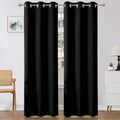 Blackout Curtains 108 Inches Long 2 Panels Set (Black / 37"W x 108"L (Pack of 2))