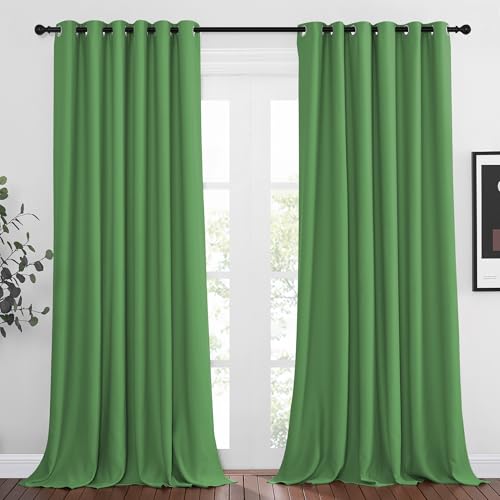 Room Darkening Grommet Curtain Panels (Forest Green / 80"W x 108"L (Pack of 2))