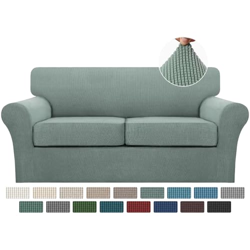 3 Piece Sofa Covers for 2 Cushion Couch Sofa Slipcover Soft Couch Cover for Dogs (Sofa (2 Cushion) / Dark Cyan)
