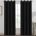 Blackout Curtain for Living Room Thermal Insulated Window Treatment Curtain Extra Long 108 inch Length Energy Saving Solid Grommet Top Blackout Drape (52"W x 108"L (Pack of 1) / Jet Black)