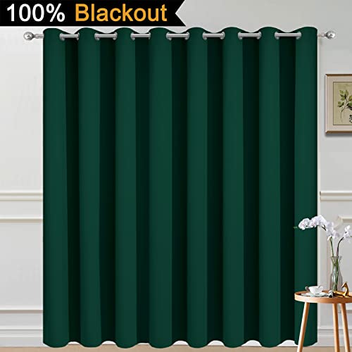 Dark Green Blackout Patio Door Curtain Panels W100 x L84 (100"W x 84"L (Pack of 1) / Dark Green)